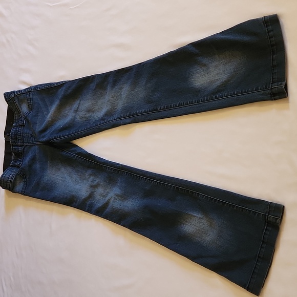 Vintage Y2K Blue ASPHALT Pocketless Jeans Size 7 Wide Flare Hippie Boho Retro - Picture 1 of 13